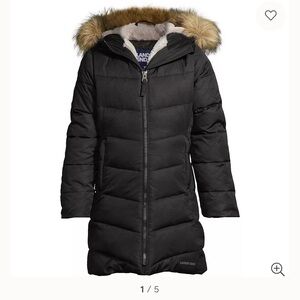 Lands' End Winter Fleece Down Alternative ThermoPlume Coat